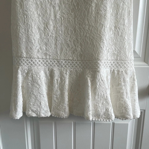 Eliza J Flounce White Lace Dress Size 14 - Picture 3 of 9